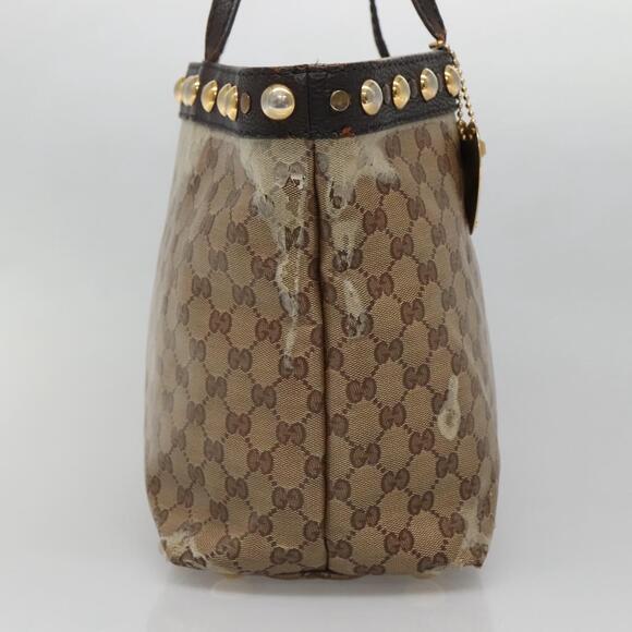 GUCCI GG Crystal Tote Bag Coated Canvas Beige Gold - Picture 4 of 13